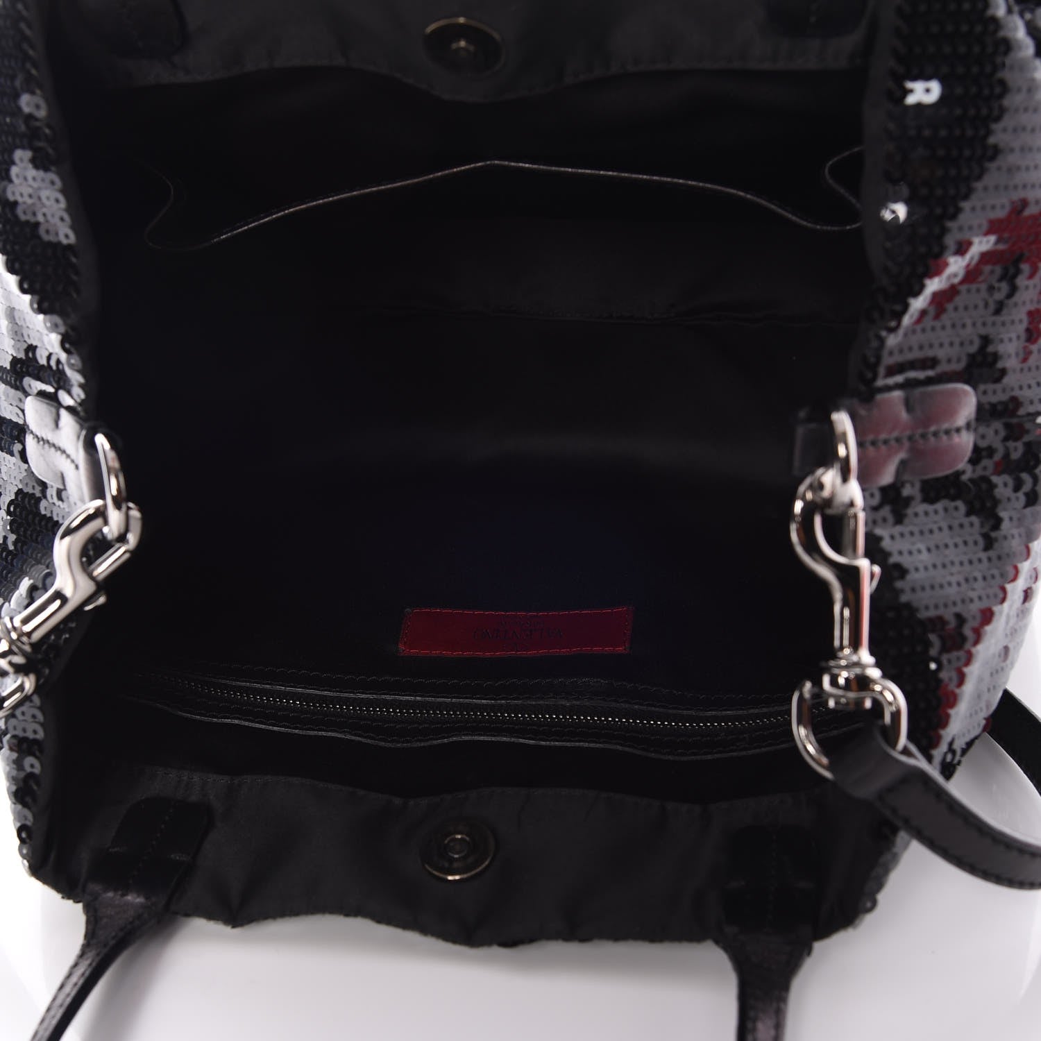 Valentino Garavani Sequin Petale Tote Black 6 of 8
