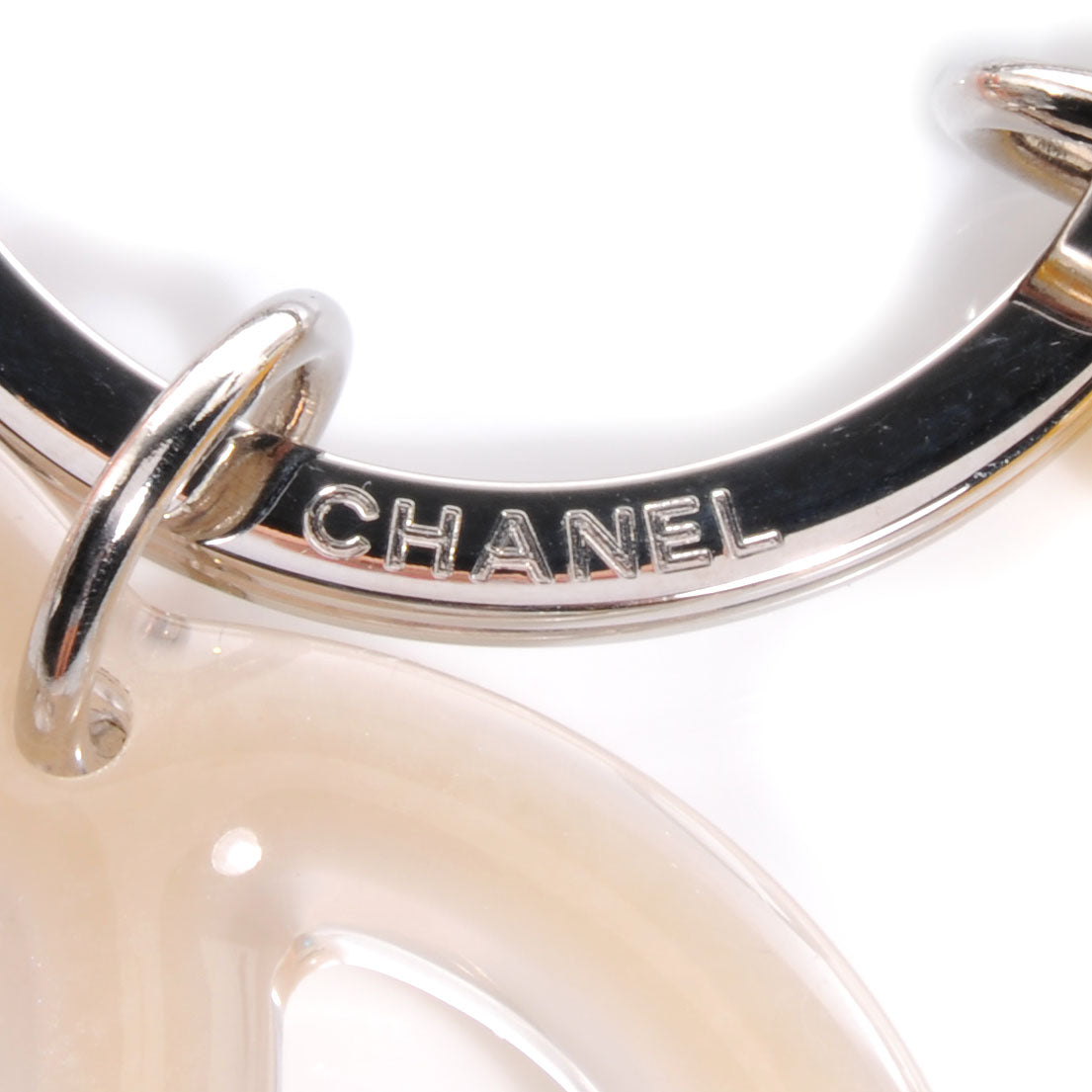 Chanel Resin Camellia N°5 Key Chain Silver 3 of 5