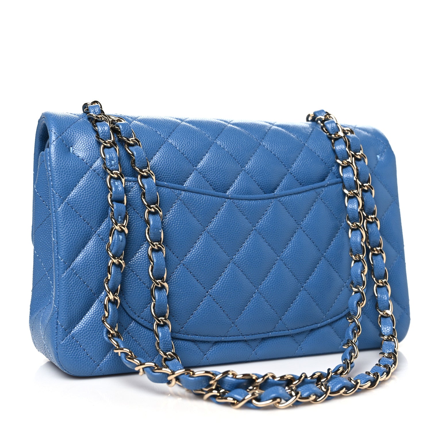 Chanel Caviar Quilted Small Double Flap Blue 3 of 10