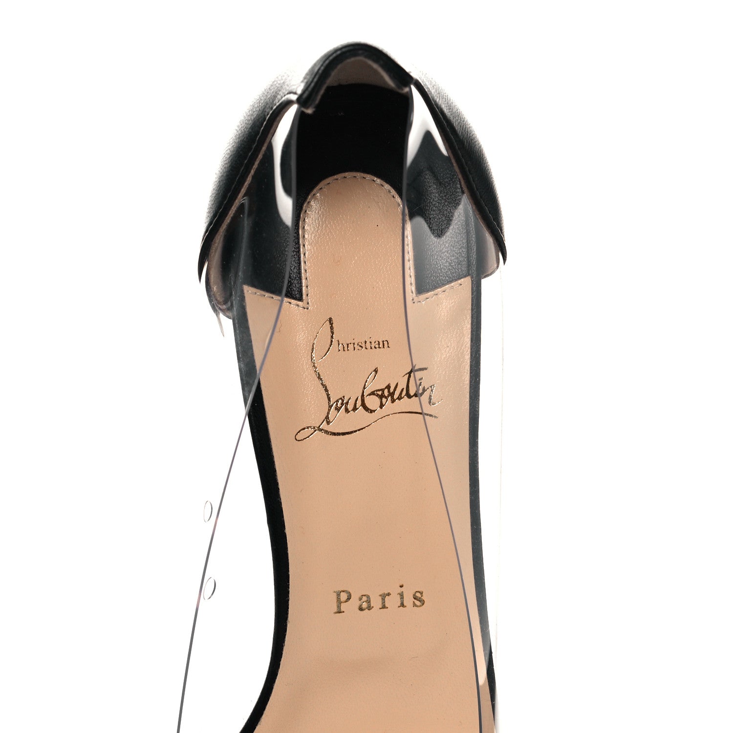 Christian Louboutin Nappa PVC Grandola 55 Wood Heel 40.5 Black 7 of 10