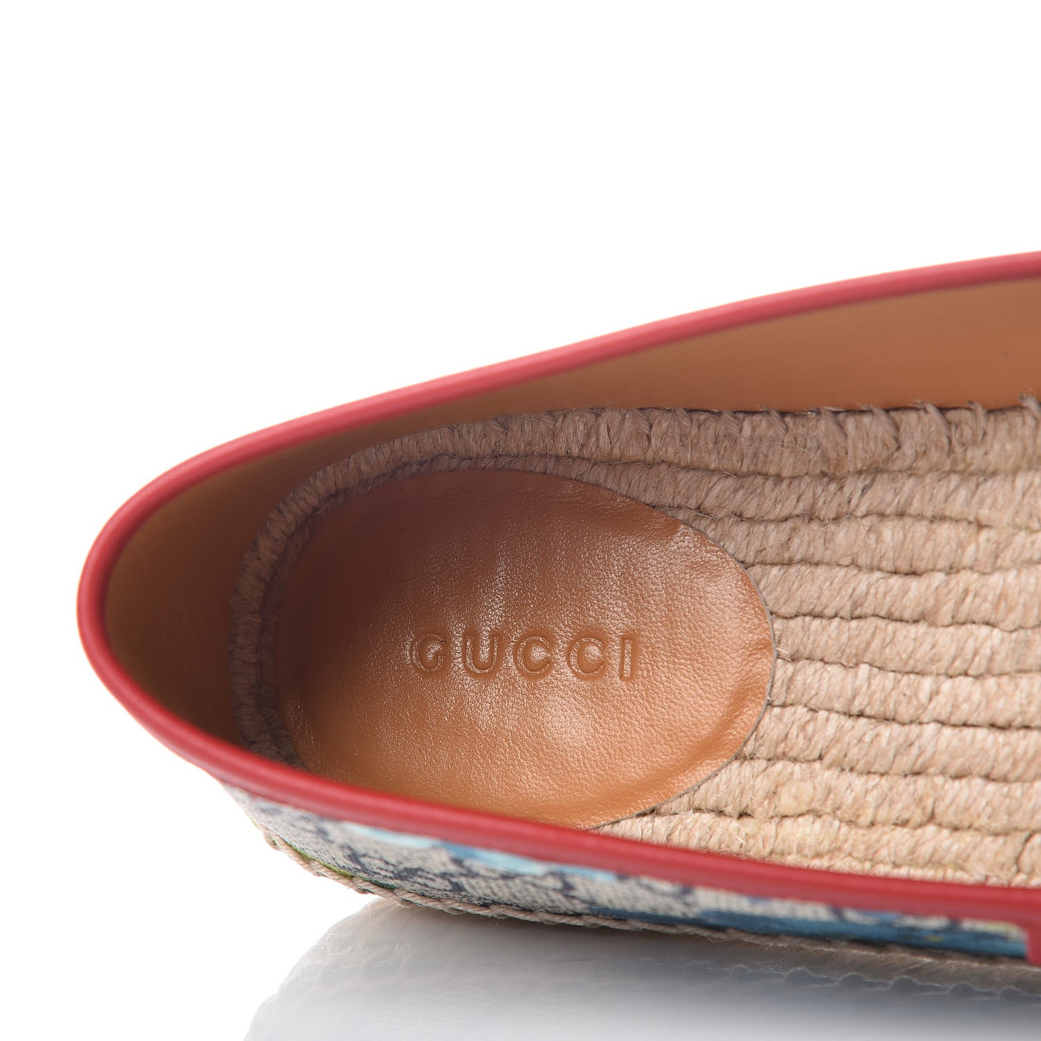 Gucci GG Supreme Monogram Blooms Espadrilles 38 Beige Blue Navy Hibiscus Red 5 of 10