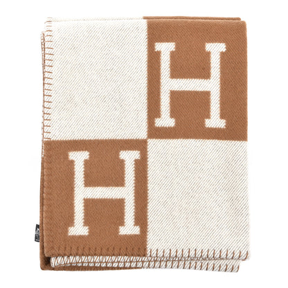Hermes Wool Cashmere Avalon Blanket Ecru Camel 1 of 3