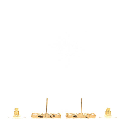 Chanel Metal Textured CC Earrings Gold 3 of 4