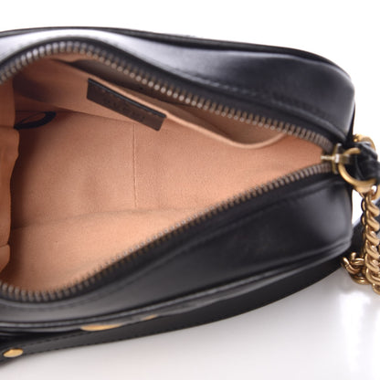 Gucci Calfskin Matelasse Mini GG Marmont Chain Shoulder Bag Black 5 of 8
