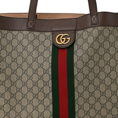 Gucci GG Supreme Monogram Web Ophidia Tote Brown 9 of 18
