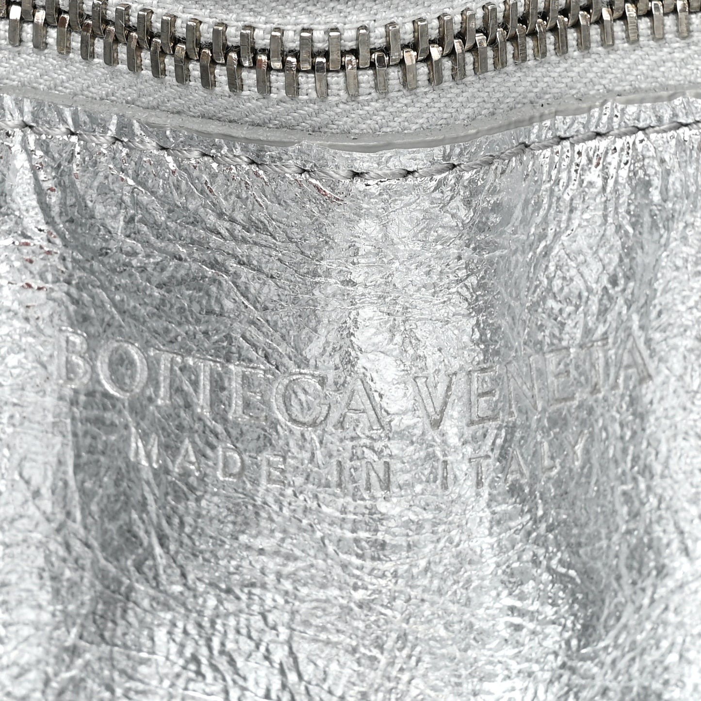 Metallic Lambskin Padded Cassette Crossbody Bag Silver
