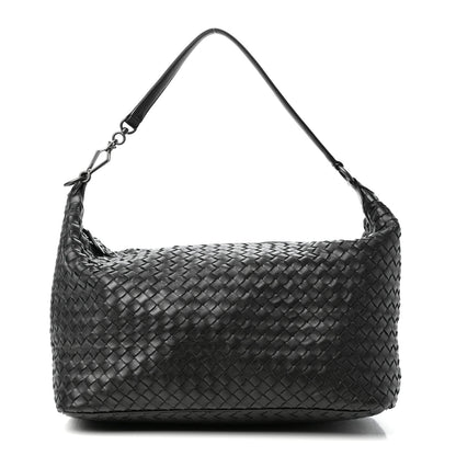 Bottega Veneta Nappa Intrecciato Medium Shoulder Bag Black 1 of 9