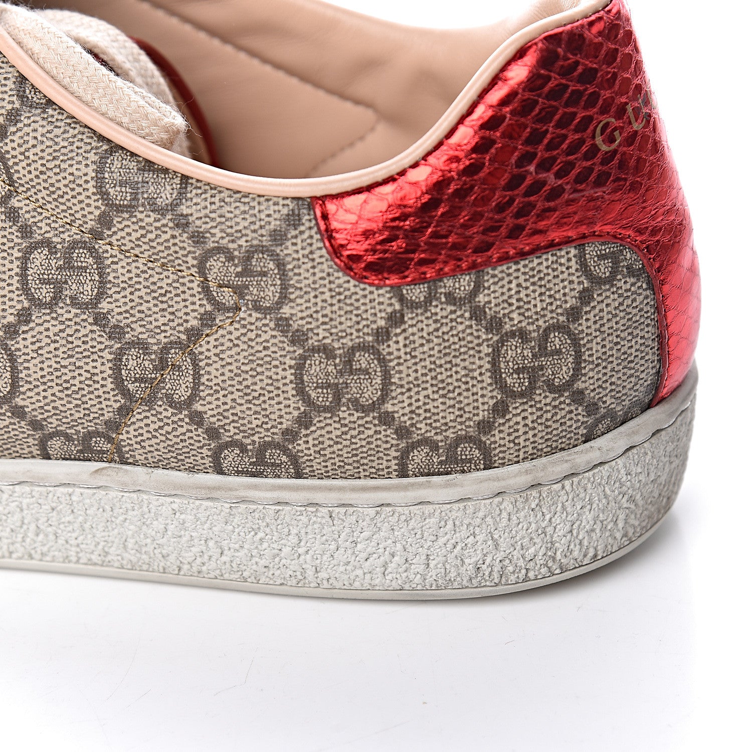 Gucci GG Supreme Monogram Womens Ace Low-Top Sneaker 42 Beige 9 of 16