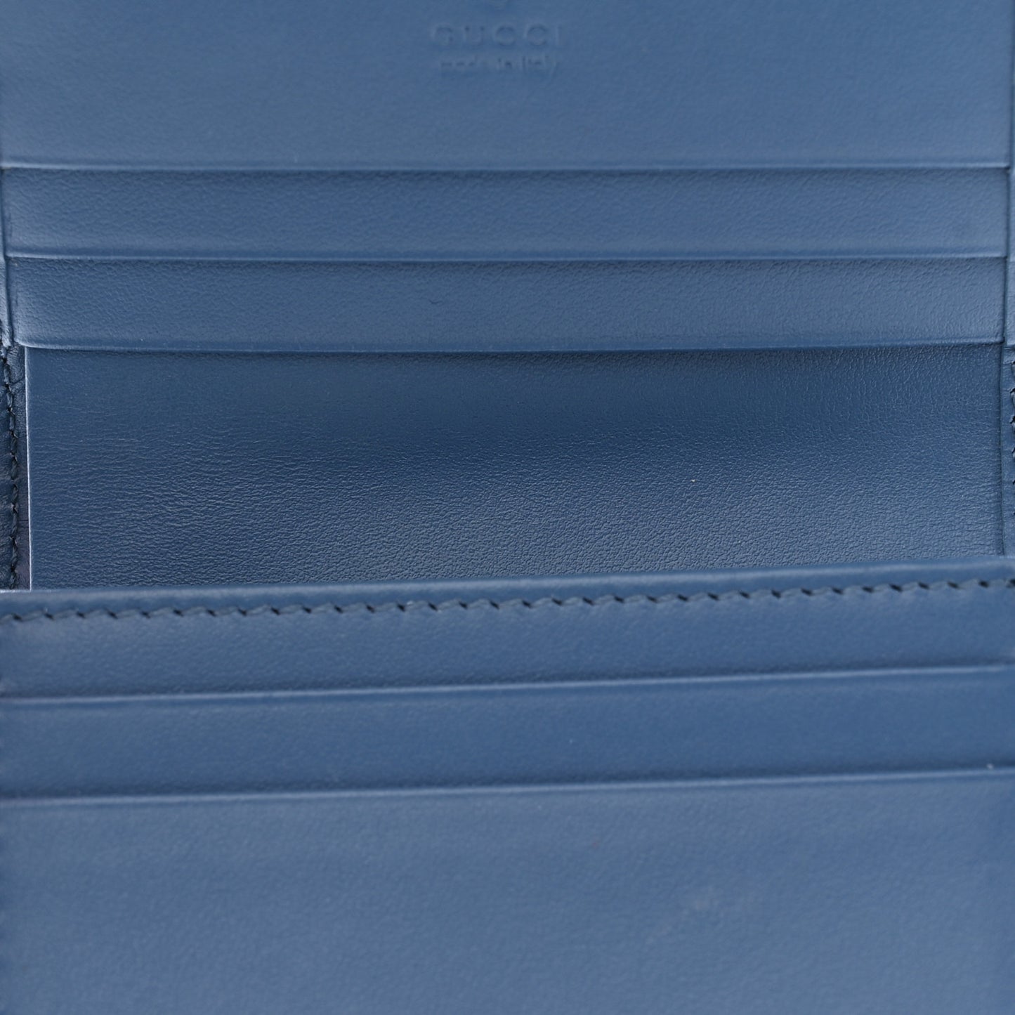Calfskin Matelasse Aria GG Marmont Card Case Wallet Clear Blue