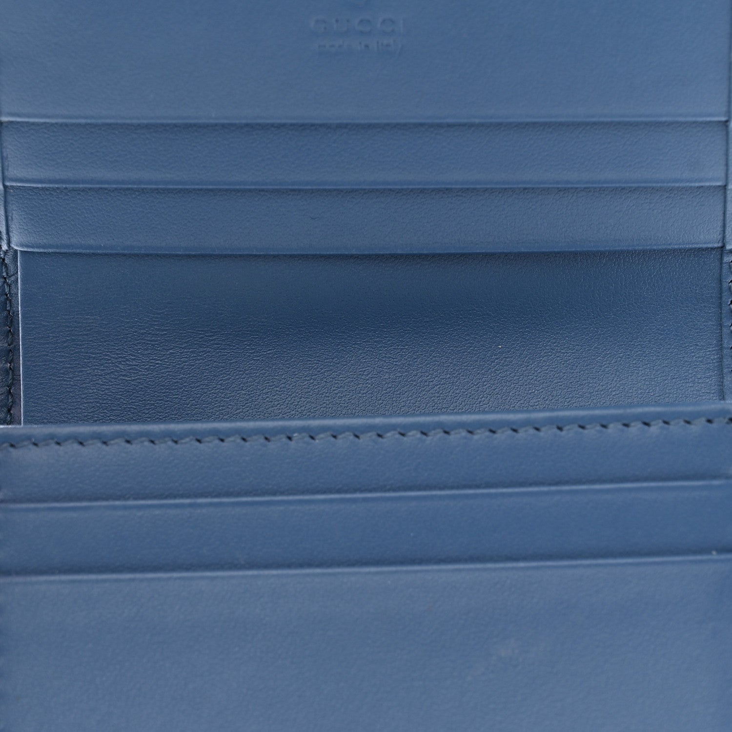 Gucci Calfskin Matelasse Aria GG Marmont Card Case Wallet Clear Blue 5 of 9