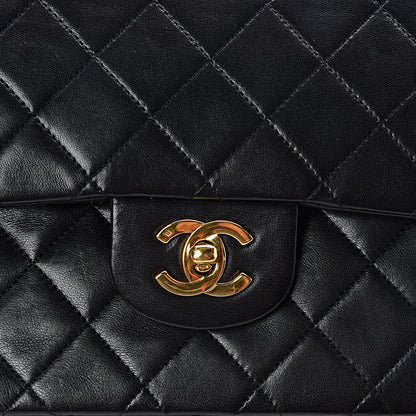 Chanel Lambskin Quilted Medium Double Flap Black 12 of 12