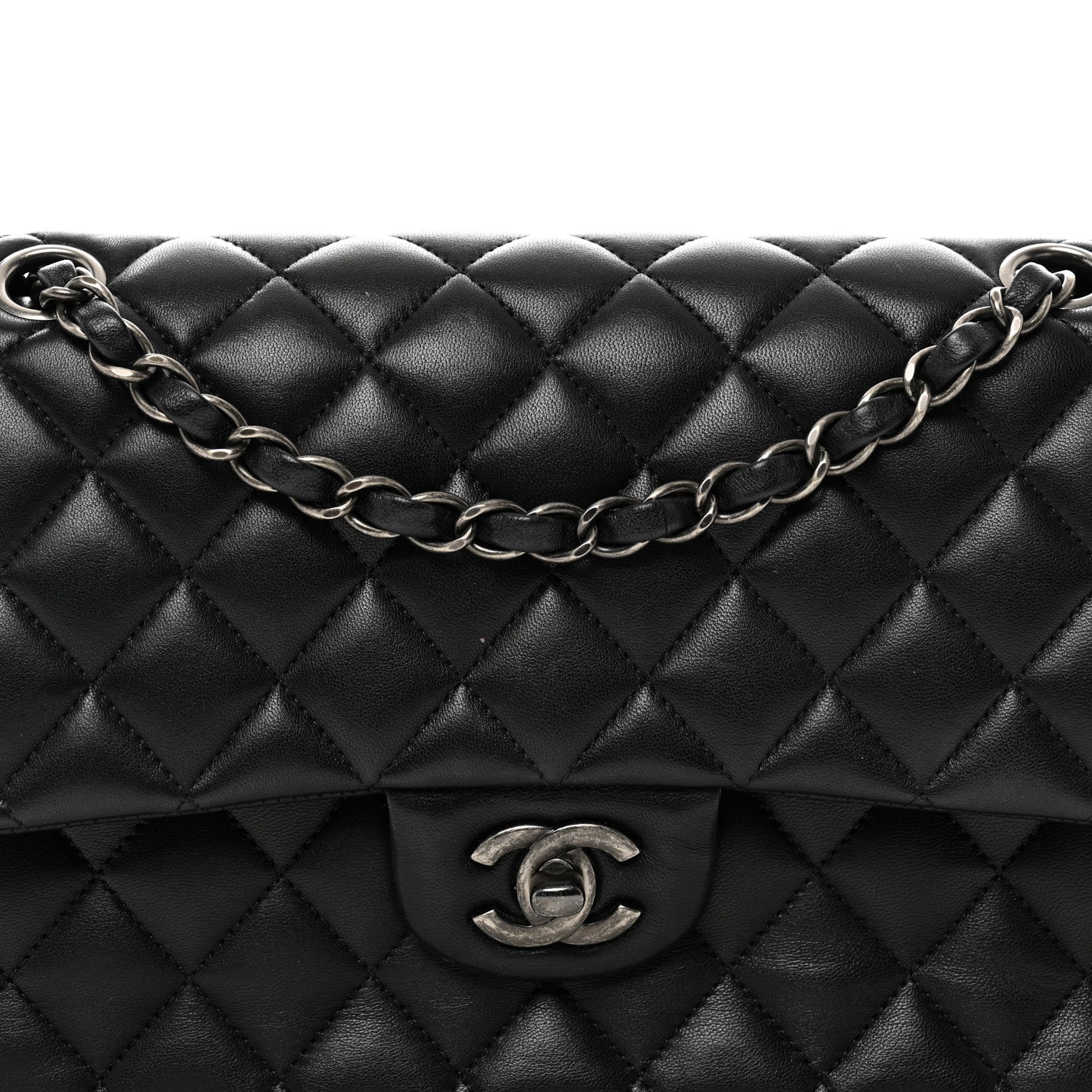 Chanel Lambskin Quilted Medium Double Flap Black 3 of 11