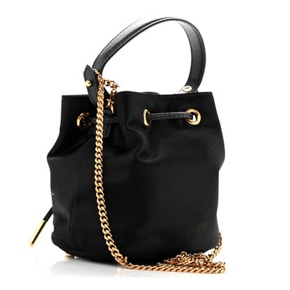 Versace Satin Medusa Mini Bucket Bag Black 3 of 10