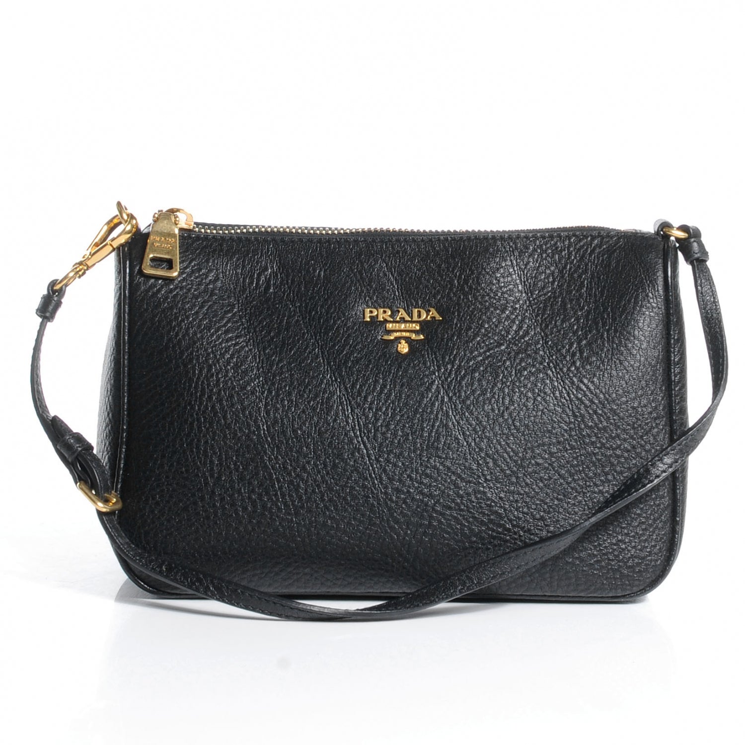 Prada Vitello Daino Pochette Clutch Nero Black 1 of 10