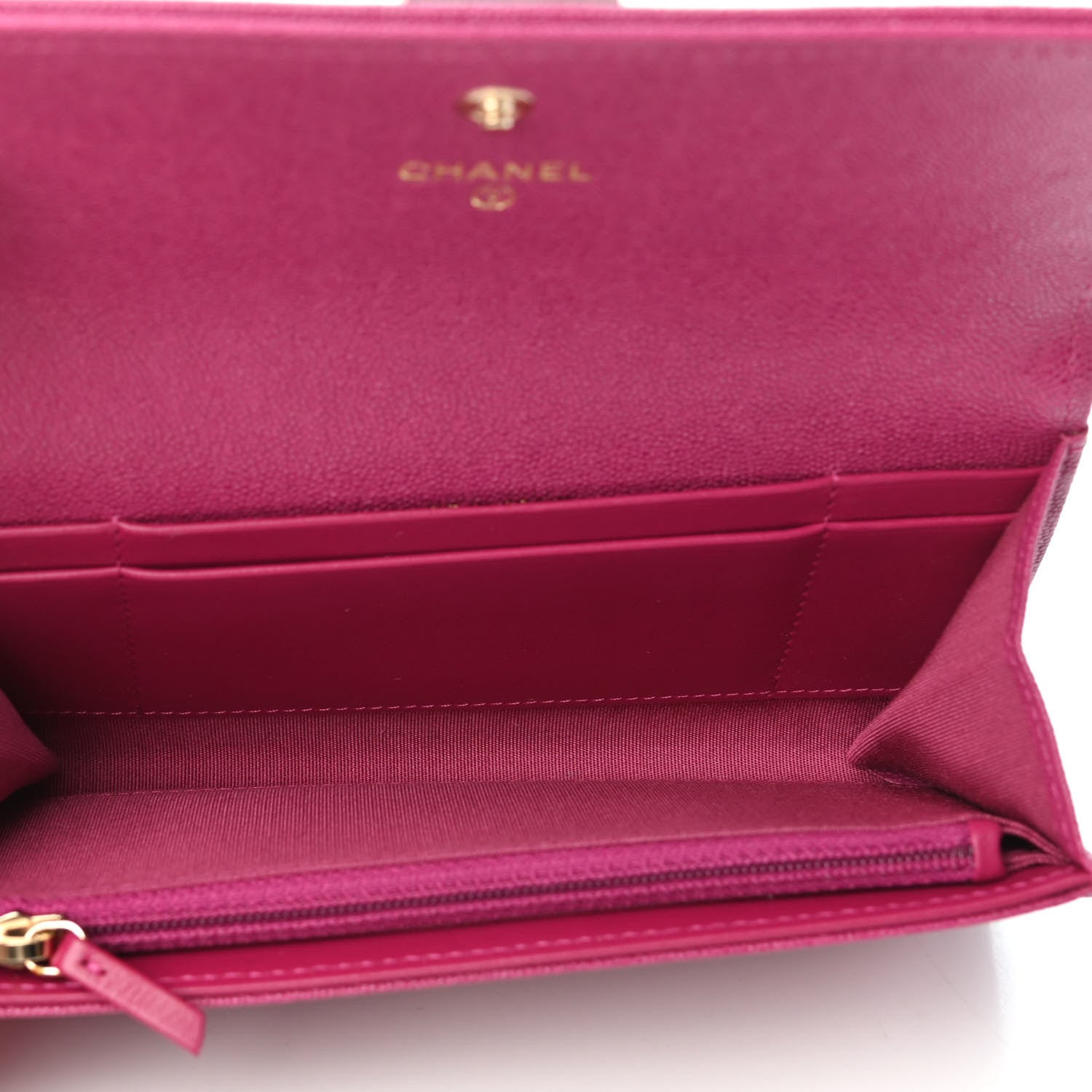 Chanel Caviar Quilted Medium Boy Flap Wallet Fuchsia 4 of 4