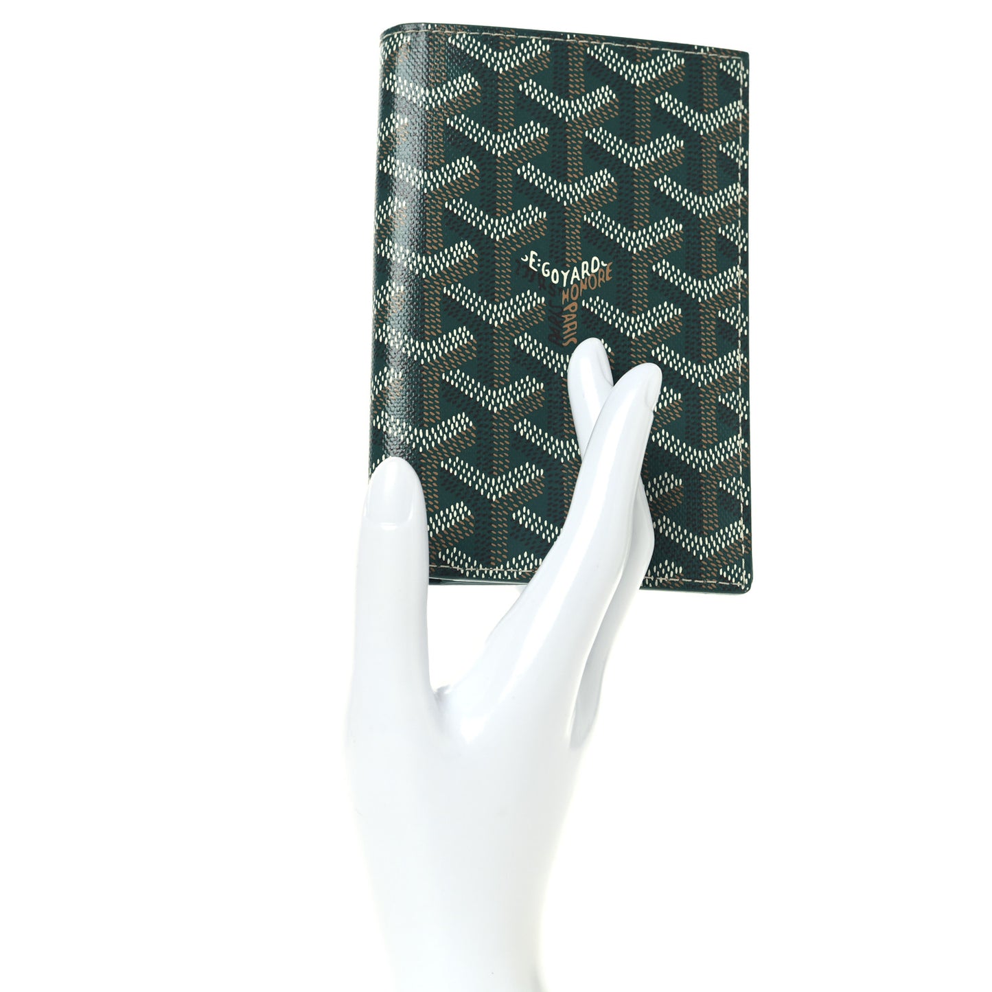 Goyardine Grenelle Passport Wallet Green