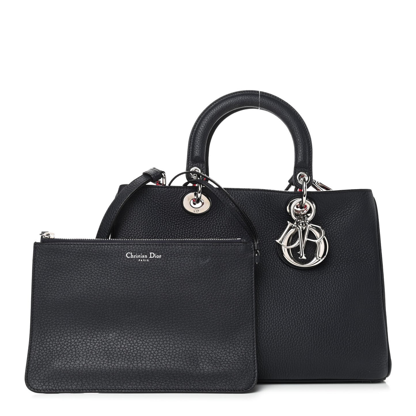 Bullcalf Medium Diorissimo Tote Navy Fuchsia