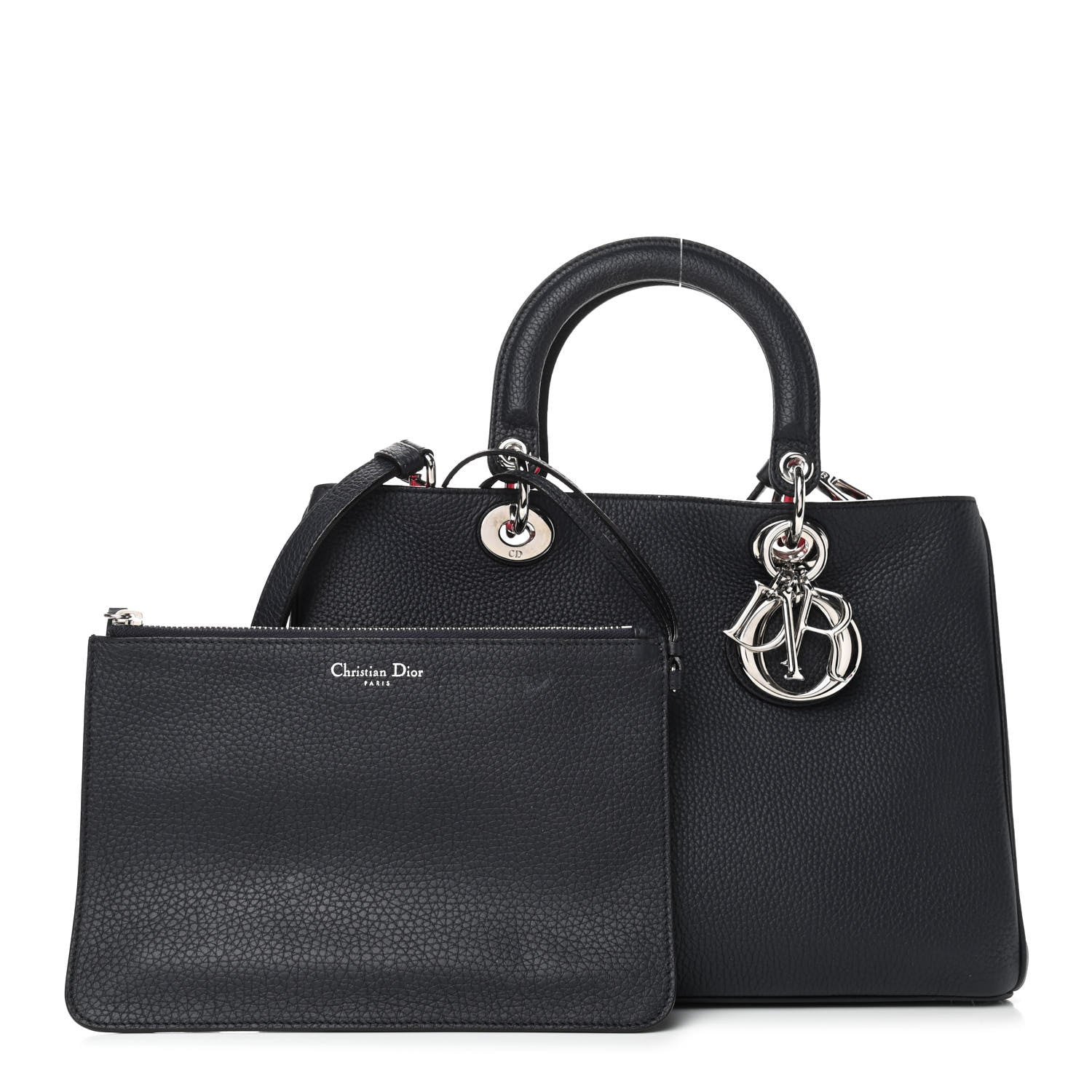 Christian Dior Bullcalf Medium Diorissimo Tote Navy Fuchsia 1 of 10