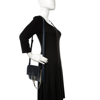 Chloe Suede Calfskin Small Faye Shoulder Bag Denim Blue 2 of 16