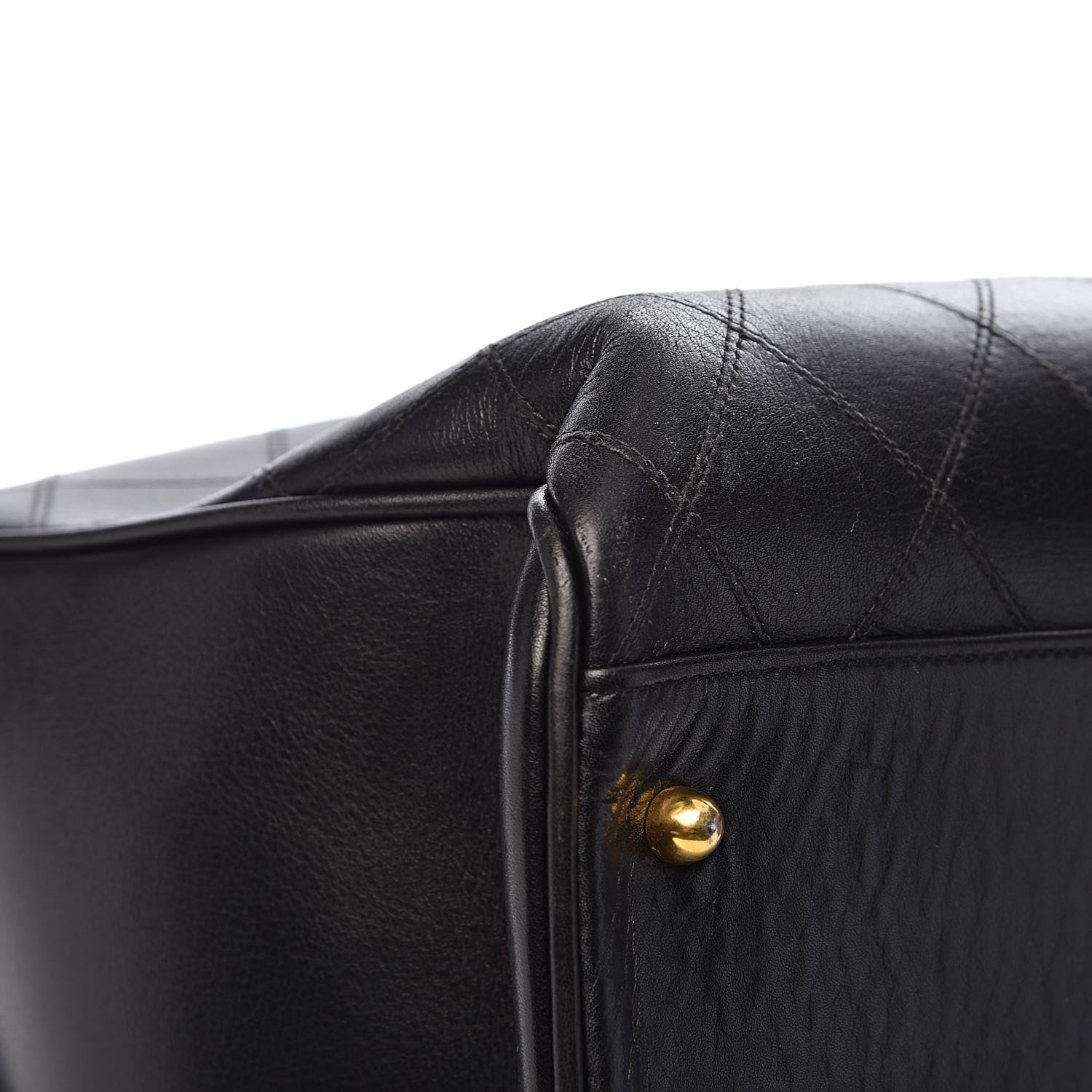 Chanel Calfskin Stitched XL Weekender Black 14 of 20