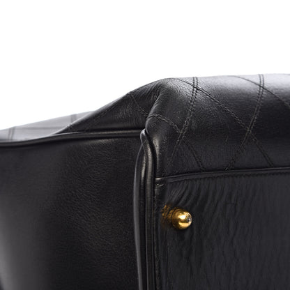 Chanel Calfskin Stitched XL Weekender Black 14 of 20