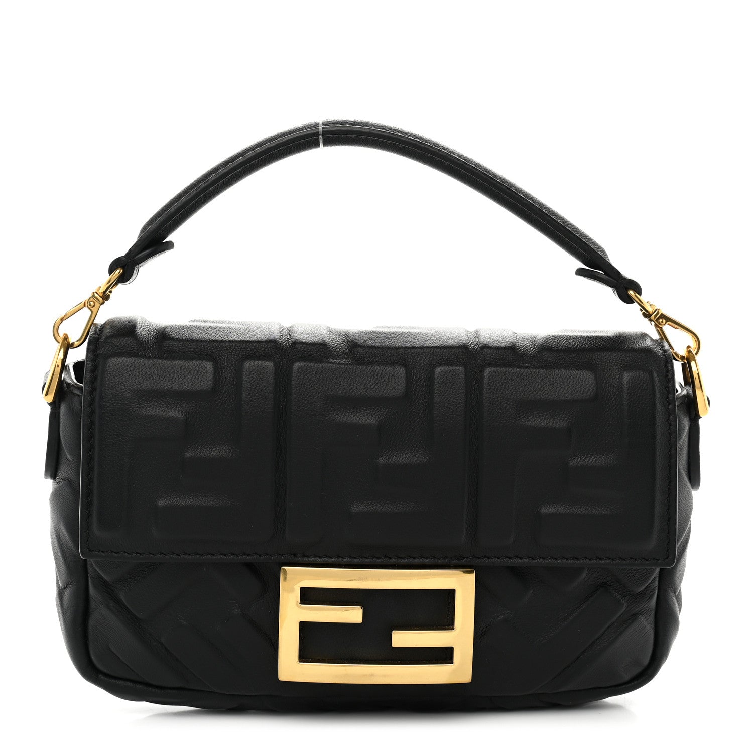 Fendi Nappa FF 1974 Embossed Mini Baguette Black 1 of 12