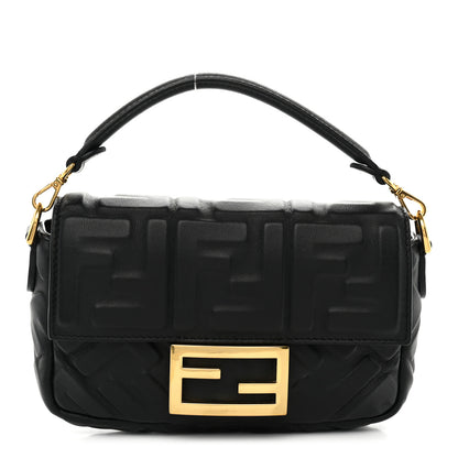 Fendi Nappa FF 1974 Embossed Mini Baguette Black 1 of 12