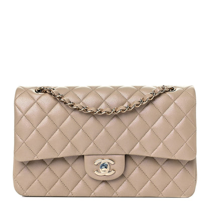 Chanel Iridescent Caviar Quilted Medium Double Flap Dark Beige 1 of 11
