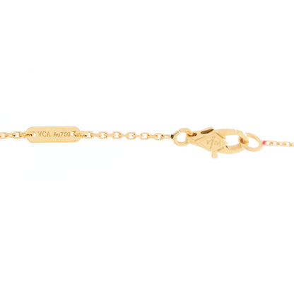 Van Cleef & Arpels 18K Yellow Gold Mother of Pearl Sweet Alhambra Pendant Necklace 5 of 6