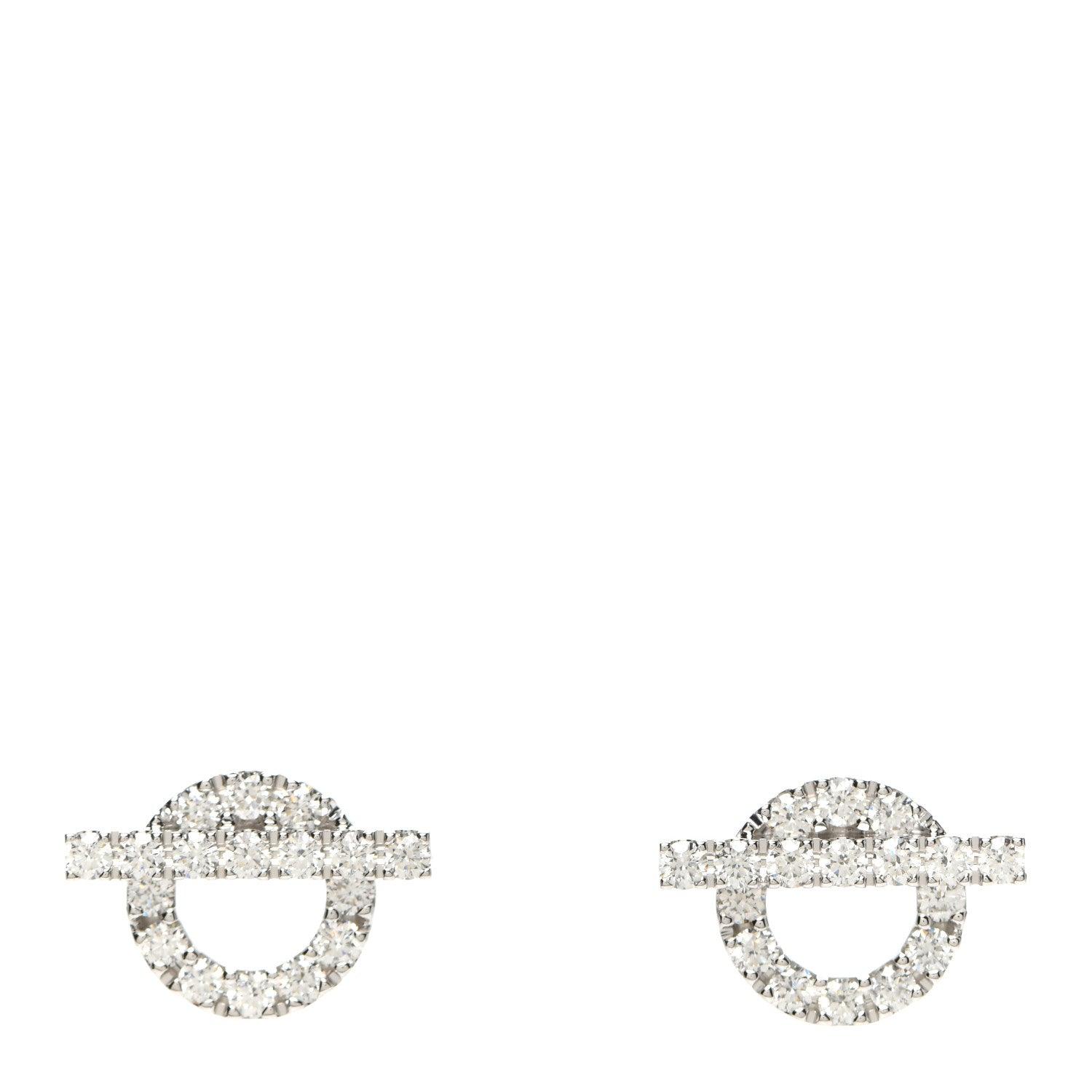 Hermes 18K White Gold Diamond Finesse Earrings 1 of 5
