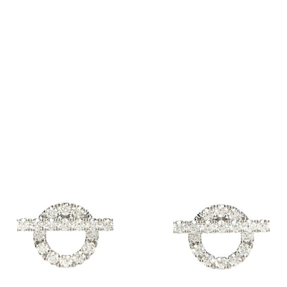 Hermes 18K White Gold Diamond Finesse Earrings 1 of 5