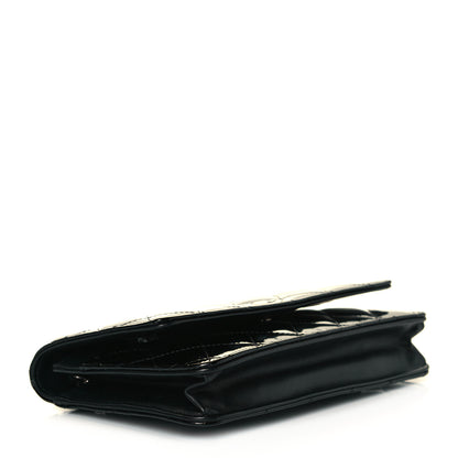 Chanel Patent Quilted Wallet On Chain WOC Black 4 of 9
