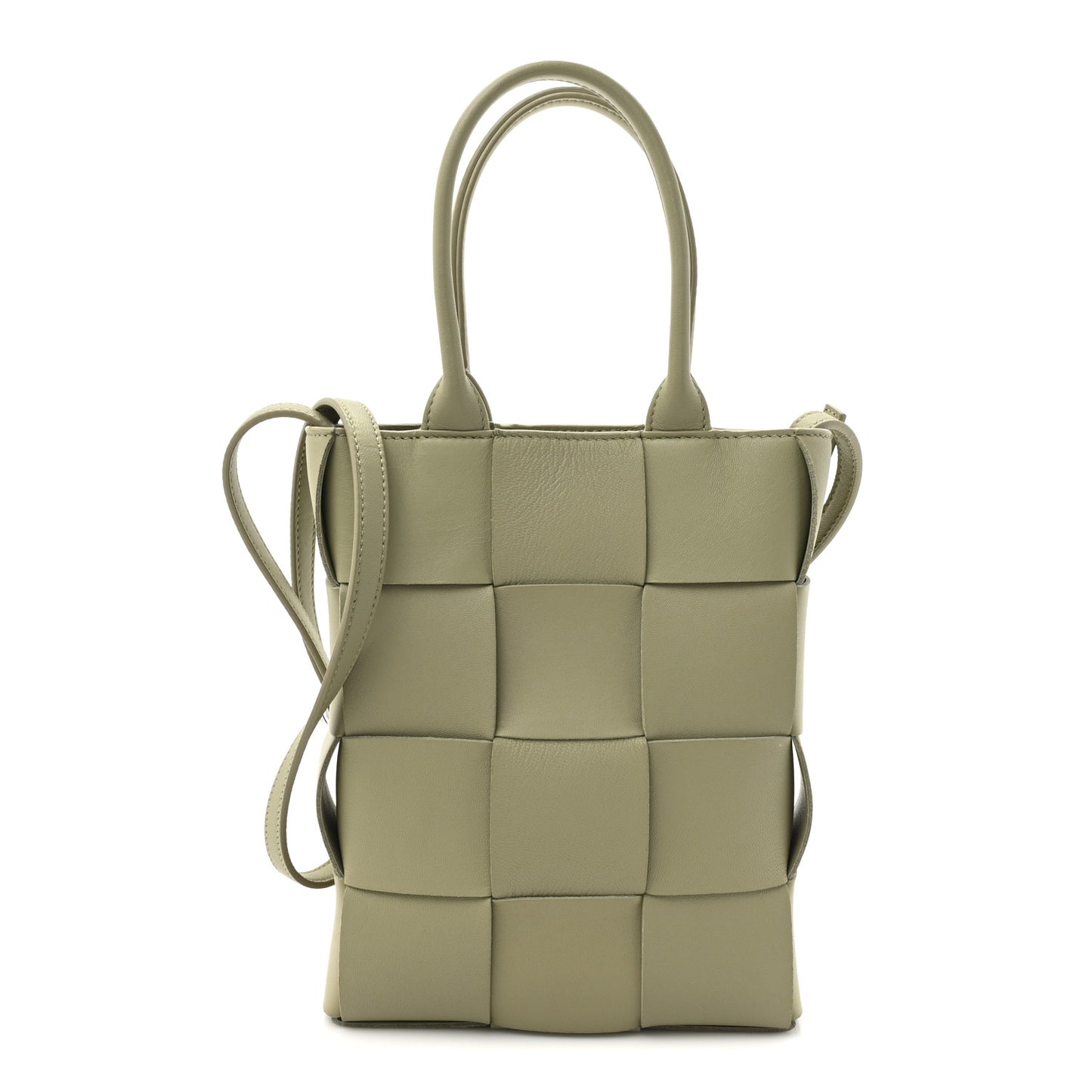 Lambskin Maxi Intrecciato North South Cassette Tote Travertine