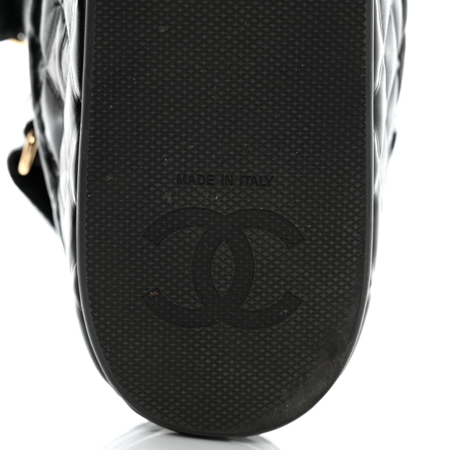 Chanel Shiny Calfskin Logo Platform Sandals 40 Black 8 of 8