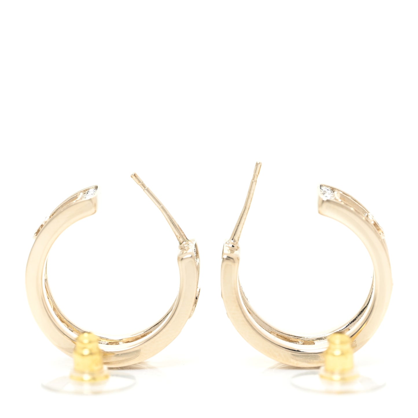 Metal Crystal Bow-tiful CC Hoop Earrings Gold