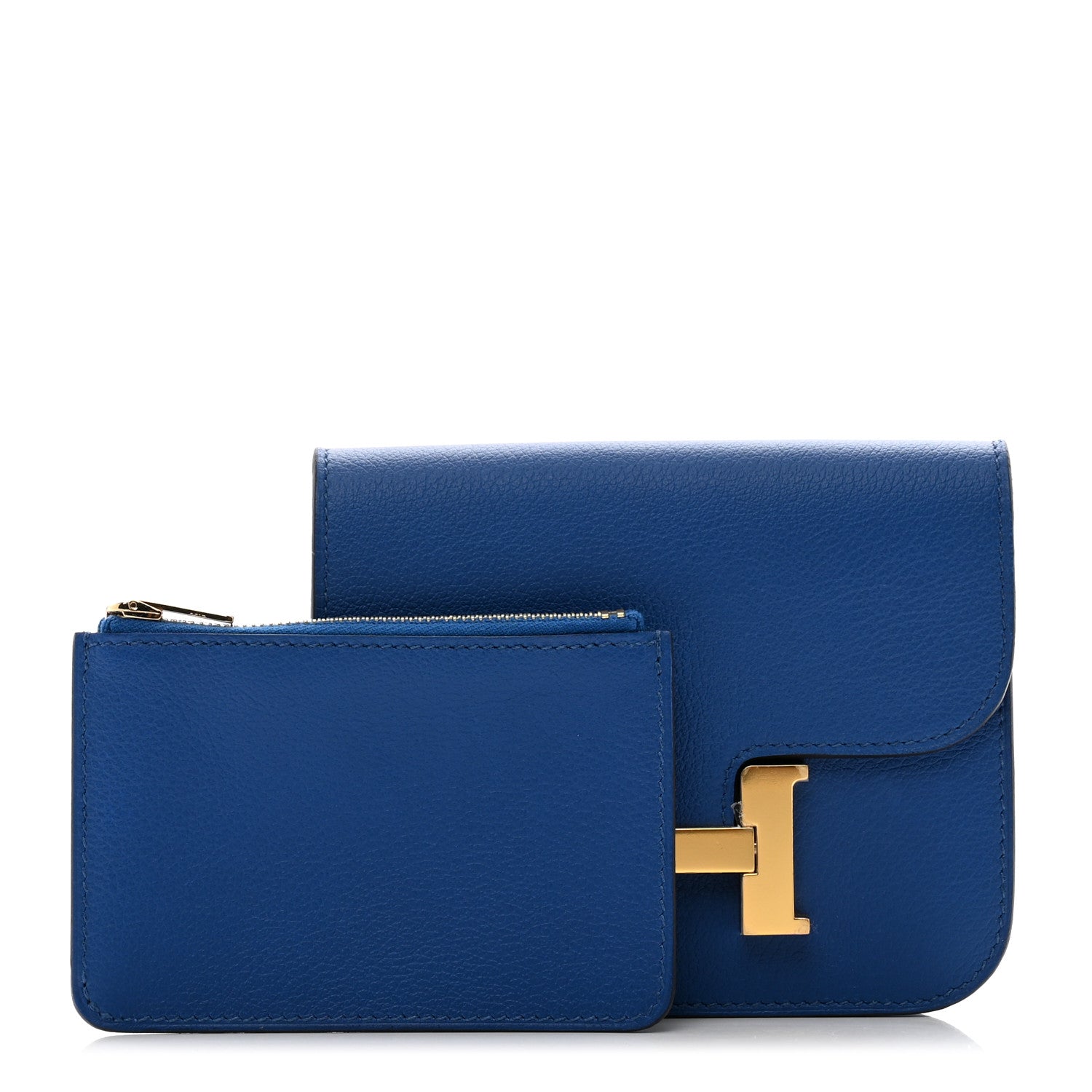 Hermes Evercolor Constance Slim Wallet Bleu France 1 of 8