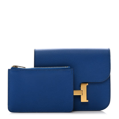 Hermes Evercolor Constance Slim Wallet Bleu France 1 of 8
