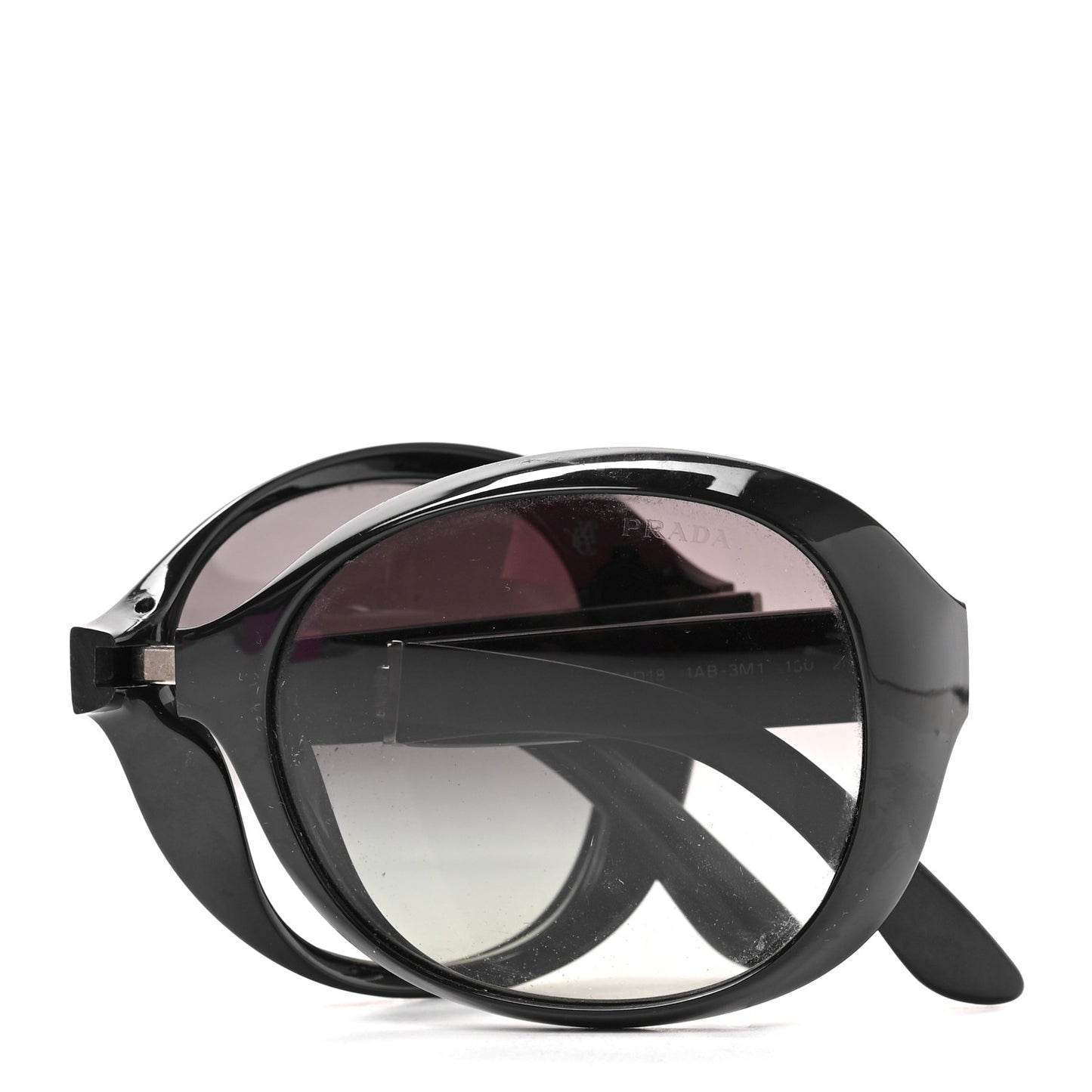 Acetate Oval Folding Sunglasses SPR 12O Black