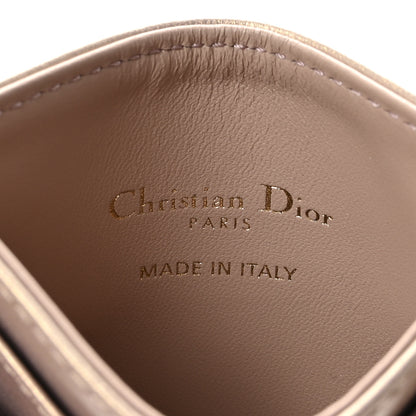 Christian Dior Lambskin Cannage Caro Freesia Card Holder Bronze Rose 6 of 8