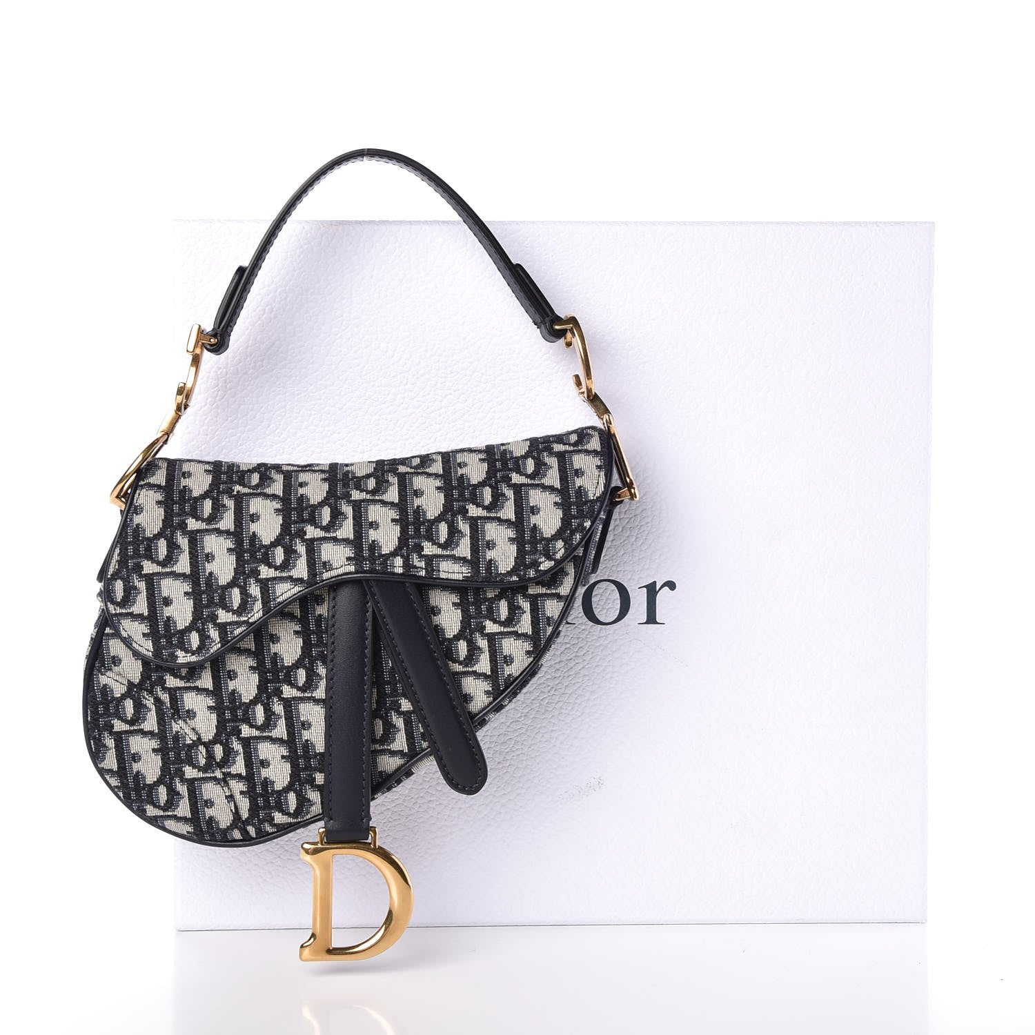 Christian Dior Oblique Mini Saddle Bag Blue 7 of 7