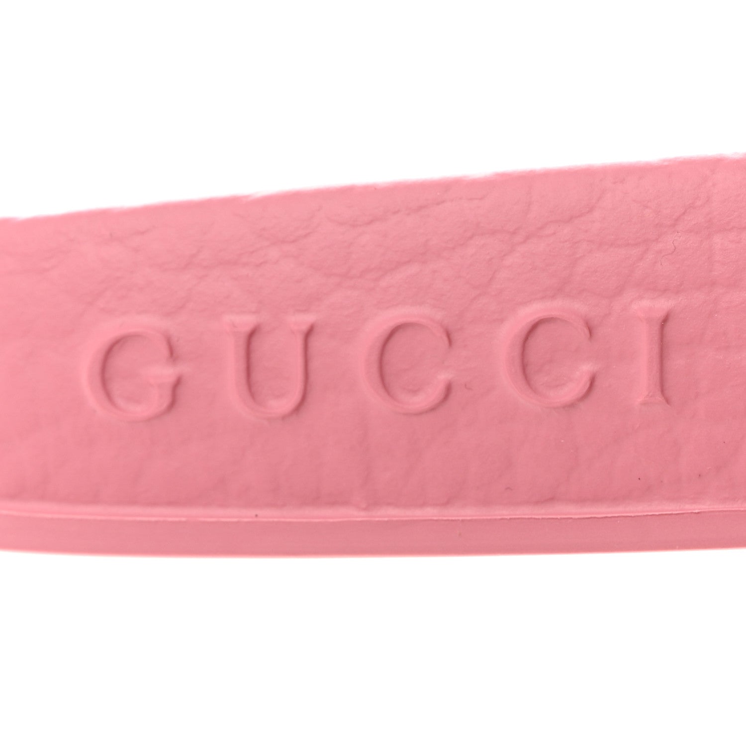 Gucci Rubber GG Monogram Perforated Womens Slide Sandals 36 Rose Box 8 of 11
