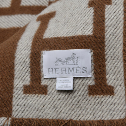 Hermes Wool Cashmere Avalon Blanket Ecru Camel 5 of 6