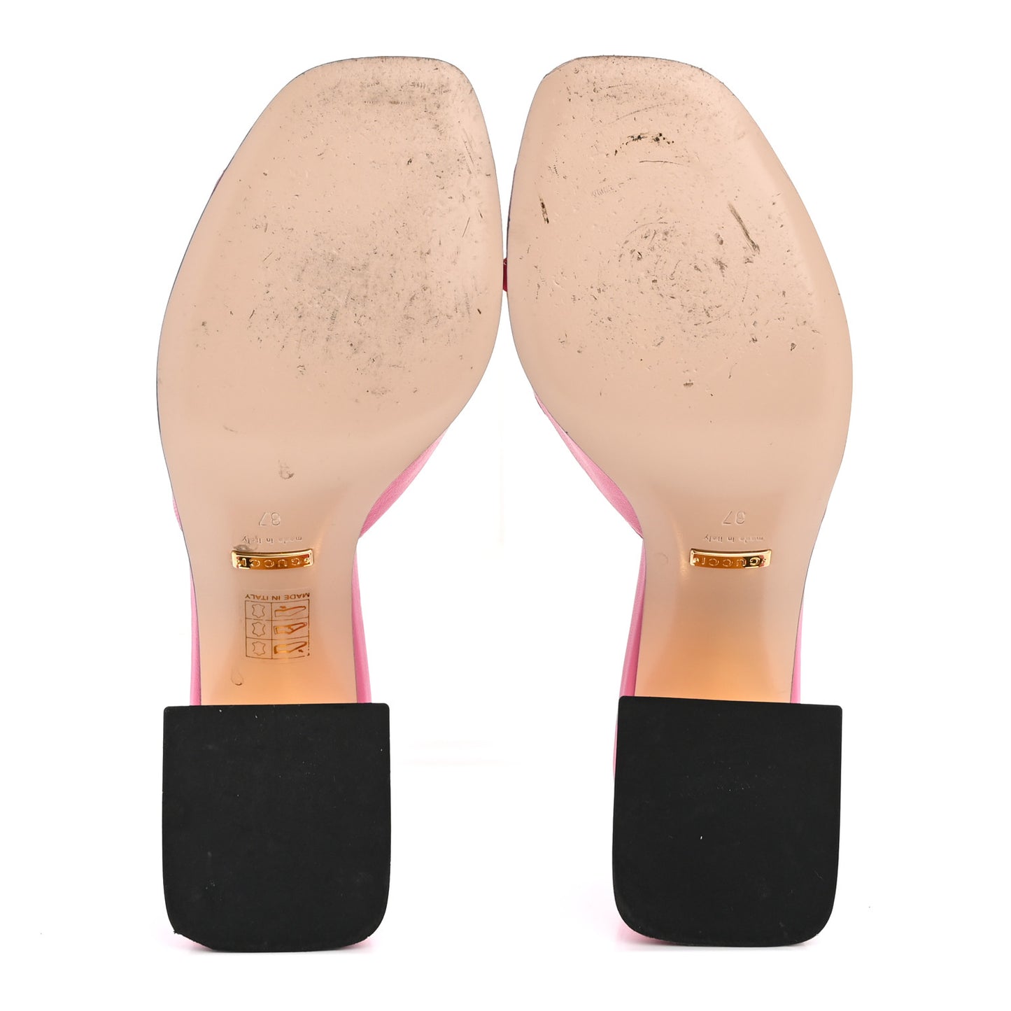 Nappa Horsebit 75mm Slide Sandals 37 Pink
