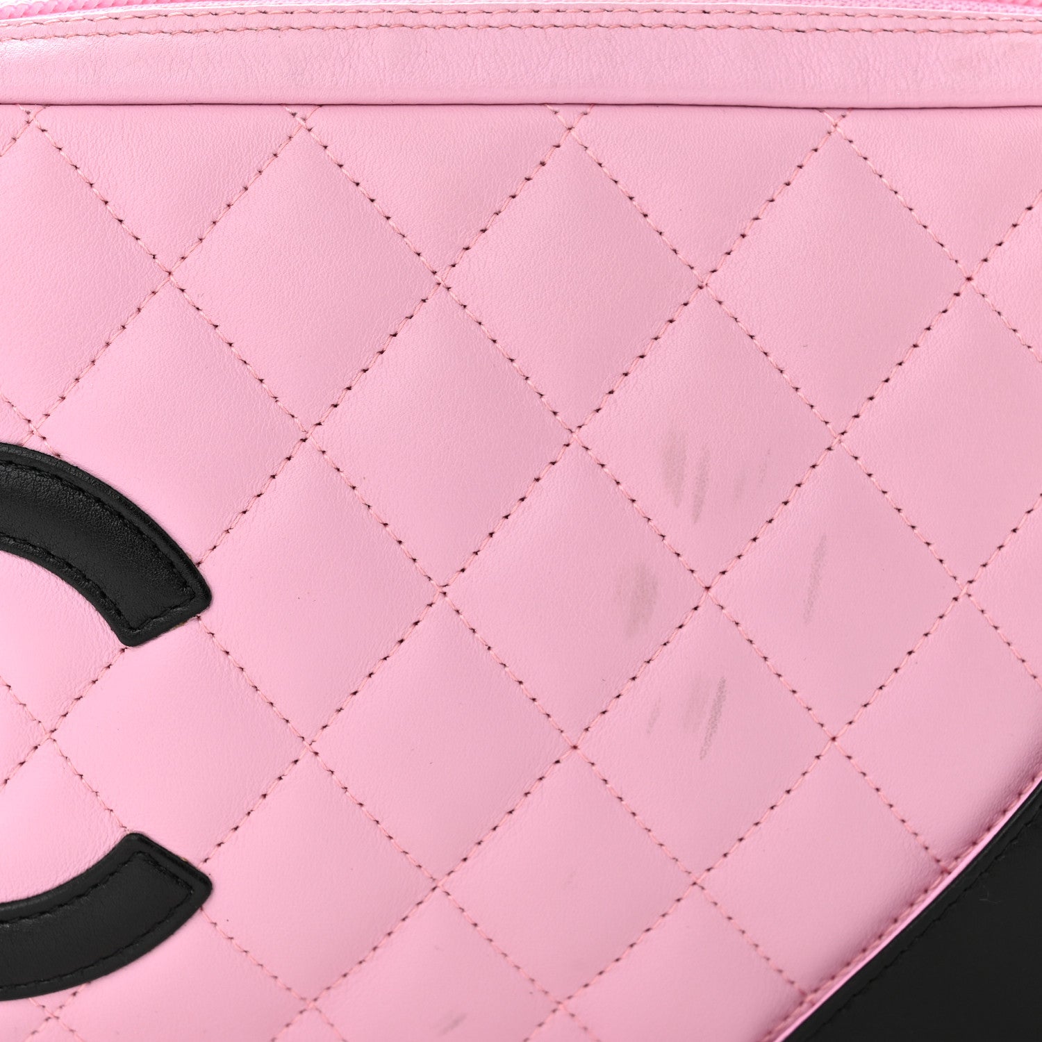 Chanel Calfskin Quilted Cambon Pochette Pink Black 8 of 10