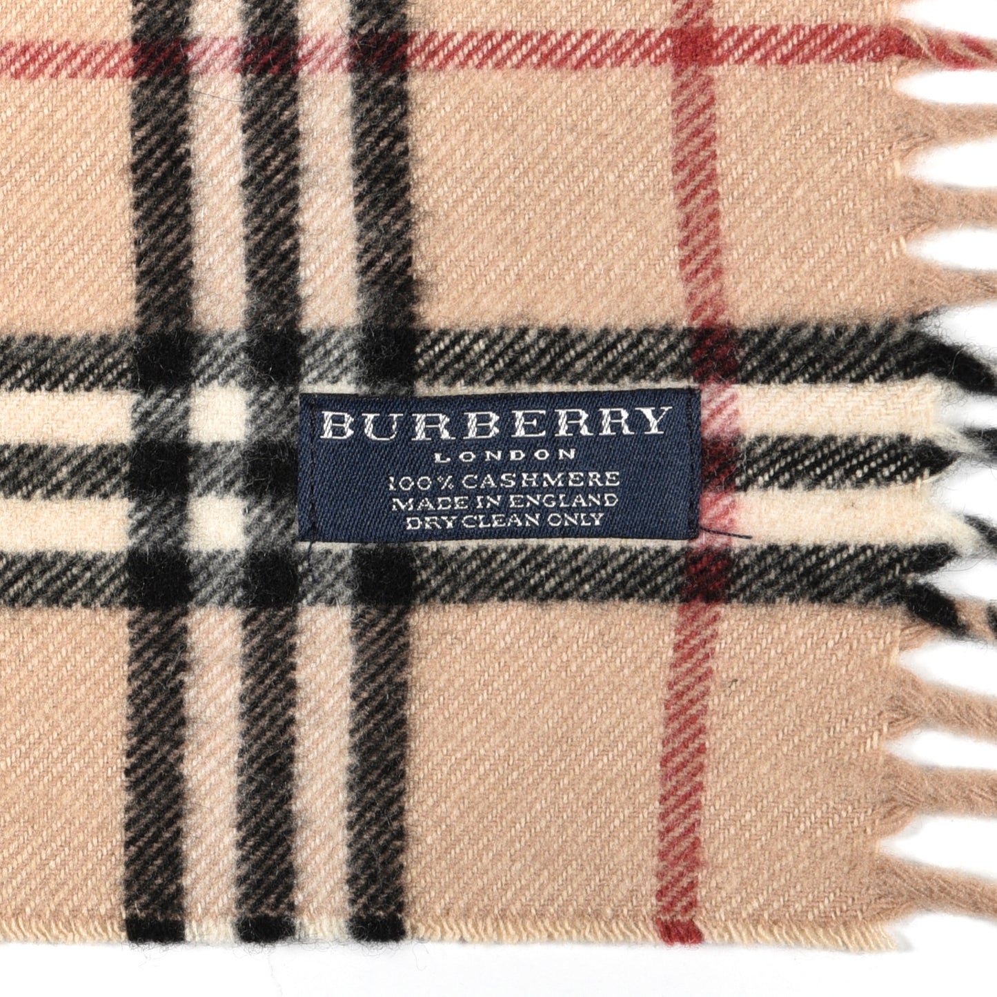 Cashmere Check Happy Fringe Scarf Camel
