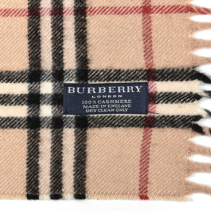 Burberry Cashmere Check Happy Fringe Scarf Camel 3 of 3