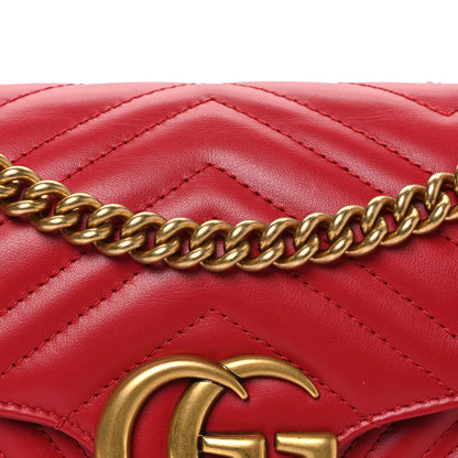 Gucci Calfskin Matelasse Small GG Marmont Shoulder Bag Hibiscus Red 8 of 10