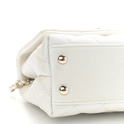 Chanel Iridescent Caviar Quilted Extra Mini Coco Handle Flap Ivory 10 of 11