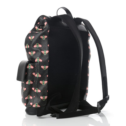 Gucci Soft GG Supreme Monogram Bee Multicolor Appia Calfskin Double Buckle Backpack Black Multicolor 3 of 11