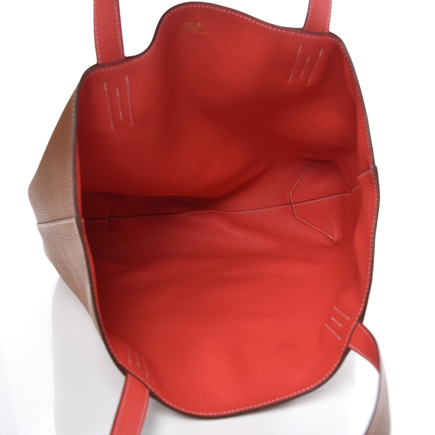 Taurillon Clemence Double Sens 45 Reversible Tote Gold Rose Jaipur